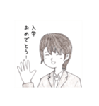 卒業＆入学メッセージ／男子・女子・熱い男（個別スタンプ：22）