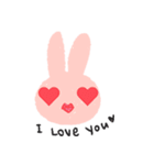 Lovely Pink Rabbit Korean Emoji 2（個別スタンプ：4）
