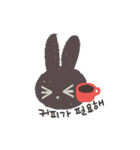 Lovely Pink Rabbit Korean Emoji 2（個別スタンプ：17）