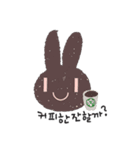 Lovely Pink Rabbit Korean Emoji 2（個別スタンプ：18）