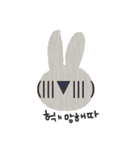 Lovely Pink Rabbit Korean Emoji 2（個別スタンプ：22）