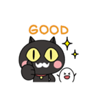 黒猫ポとタマゴちゃん（個別スタンプ：21）
