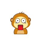 Cute Yellow Monkey Animated（個別スタンプ：1）