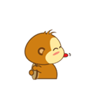 Cute Yellow Monkey Animated（個別スタンプ：4）