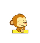 Cute Yellow Monkey Animated（個別スタンプ：5）