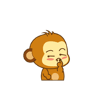 Cute Yellow Monkey Animated（個別スタンプ：16）