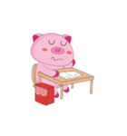 Busy Study Time of A Plump Pink Animated（個別スタンプ：2）