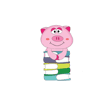 Busy Study Time of A Plump Pink Animated（個別スタンプ：11）