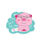 Busy Study Time of A Plump Pink Animated（個別スタンプ：12）