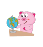 Busy Study Time of A Plump Pink Animated（個別スタンプ：18）