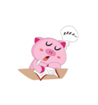 Busy Study Time of A Plump Pink Animated（個別スタンプ：20）