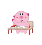 Busy Study Time of A Plump Pink Animated（個別スタンプ：22）