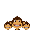 Awake Monkey Happy 3D（個別スタンプ：3）