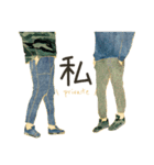 OOTD > camouflage x jeans style（個別スタンプ：28）