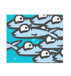 Penguin and little blue fish（個別スタンプ：11）
