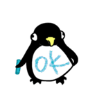 Penguin and little blue fish（個別スタンプ：15）