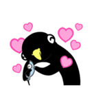 Penguin and little blue fish（個別スタンプ：26）