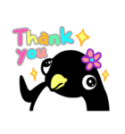 Penguin and little blue fish（個別スタンプ：28）