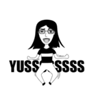 Long hair boy with glasses（個別スタンプ：4）