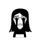 Long hair boy with glasses（個別スタンプ：9）
