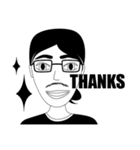 Long hair boy with glasses（個別スタンプ：10）