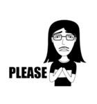 Long hair boy with glasses（個別スタンプ：16）