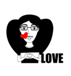 Long hair boy with glasses（個別スタンプ：19）