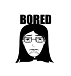Long hair boy with glasses（個別スタンプ：20）