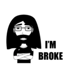 Long hair boy with glasses（個別スタンプ：27）