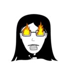 Long hair boy with glasses（個別スタンプ：28）