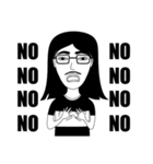 Long hair boy with glasses（個別スタンプ：30）