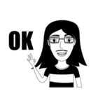 Long hair boy with glasses（個別スタンプ：33）
