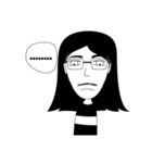 Long hair boy with glasses（個別スタンプ：34）