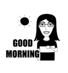 Long hair boy with glasses（個別スタンプ：37）