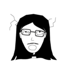Long hair boy with glasses（個別スタンプ：38）