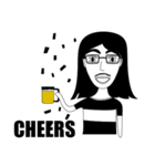Long hair boy with glasses（個別スタンプ：39）