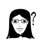 Long hair boy with glasses（個別スタンプ：40）