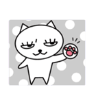 「しろねこ」敬語と無言。（個別スタンプ：22）