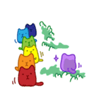 Colorful cats ＆ Boy（個別スタンプ：1）