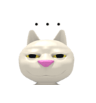 3Dな白い猫スタンプ（個別スタンプ：6）