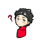 black haired boys（個別スタンプ：1）