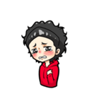 black haired boys（個別スタンプ：6）
