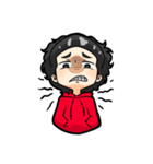 black haired boys（個別スタンプ：9）