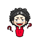 black haired boys（個別スタンプ：21）