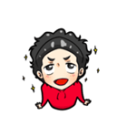 black haired boys（個別スタンプ：22）