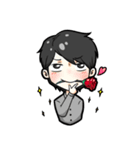 black haired boys（個別スタンプ：28）