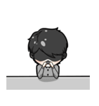 black haired boys（個別スタンプ：33）