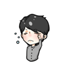 black haired boys（個別スタンプ：35）