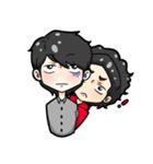 black haired boys（個別スタンプ：37）