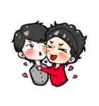 black haired boys（個別スタンプ：38）